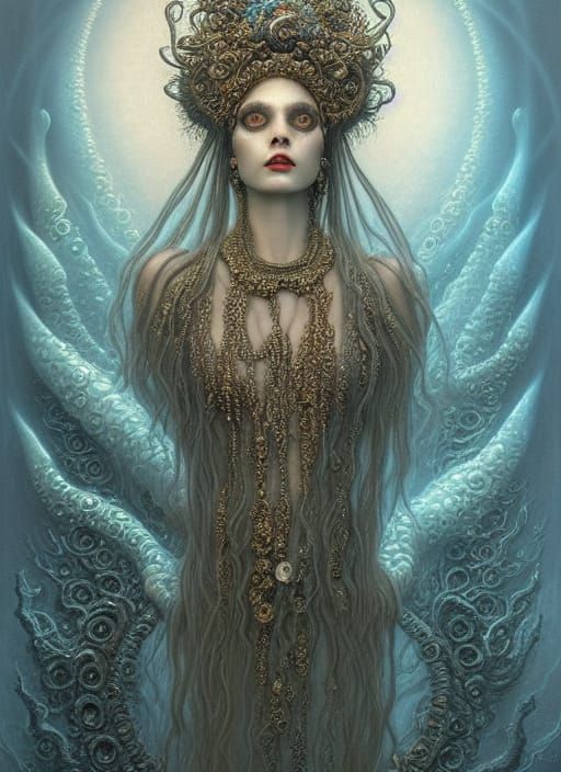 Deep Sea Goddess in Surrealist Style