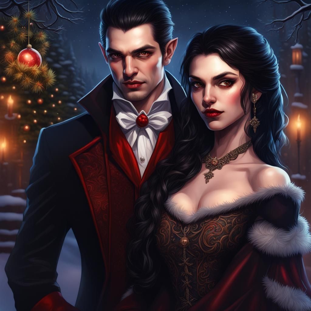 Vampire Couple's Christmas Eve Yule Celebration