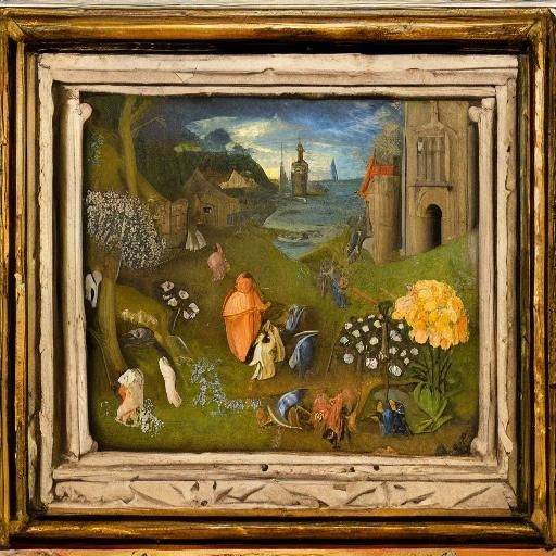 Stray Cats Playing Around Haunted Mansion in Renaissance Sty...