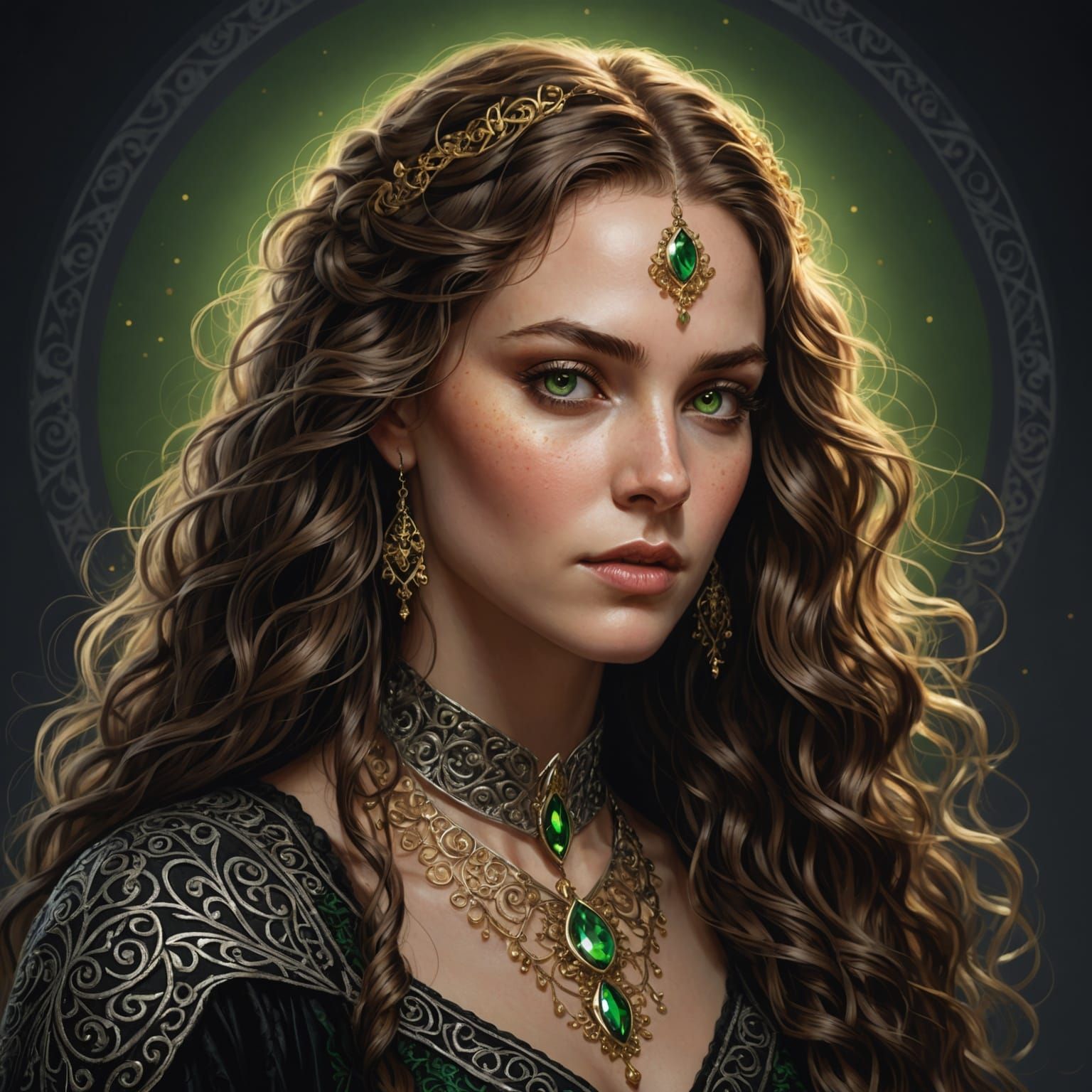 Slavic Gothic Woman Portrait in Fantasy Concept Art