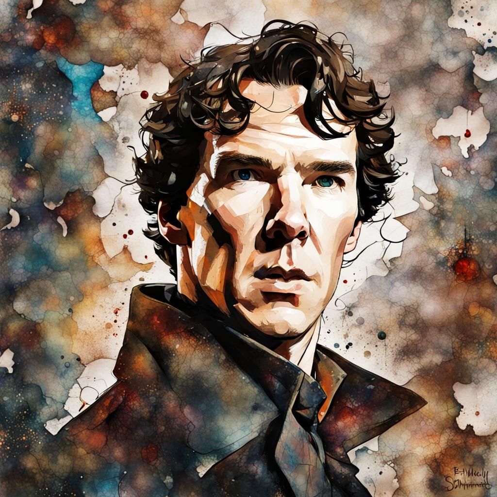 Sherlock Holmes Mail Art Portrait