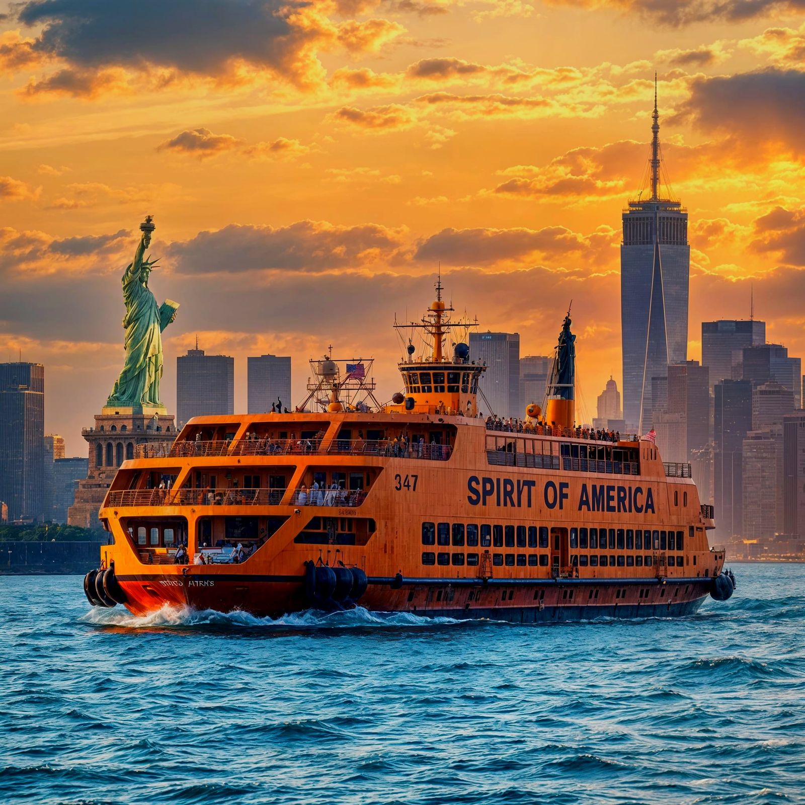 Vibrant American Icons Unite in New York Harbor