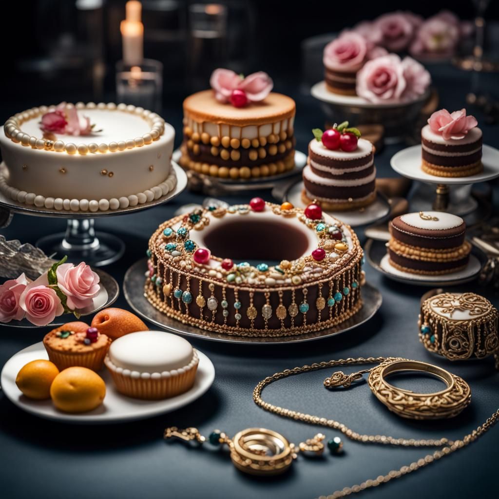 Jewelry and Cakes Still Life in High Definition