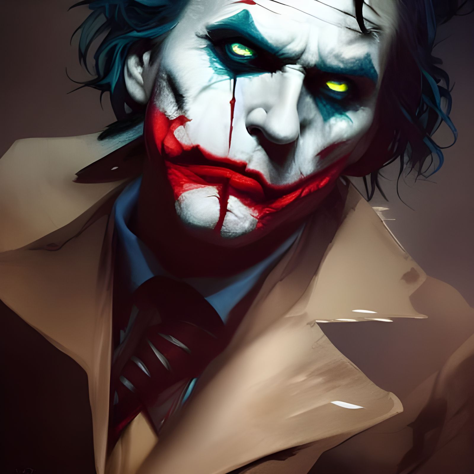 Joker Portrait in Dark Fantasy Style