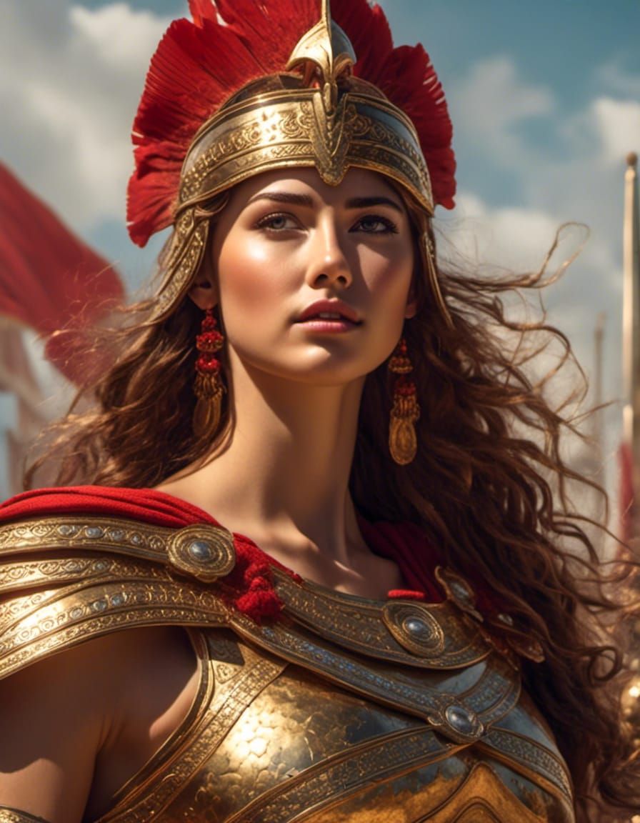 Female Greek Warrior with Classical Aesthetic