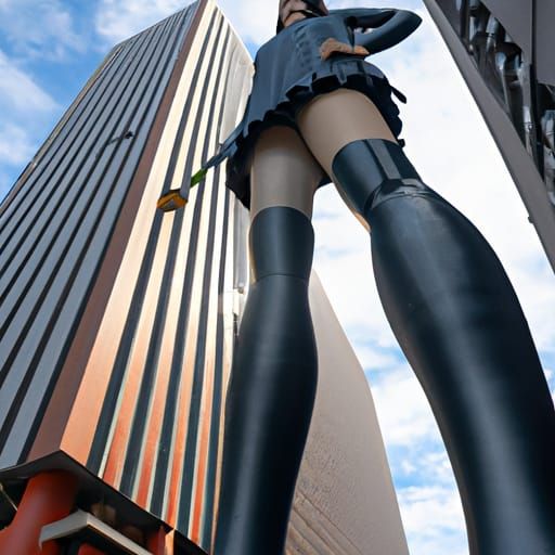 450-Meter Tall Japanese Woman in Lycra