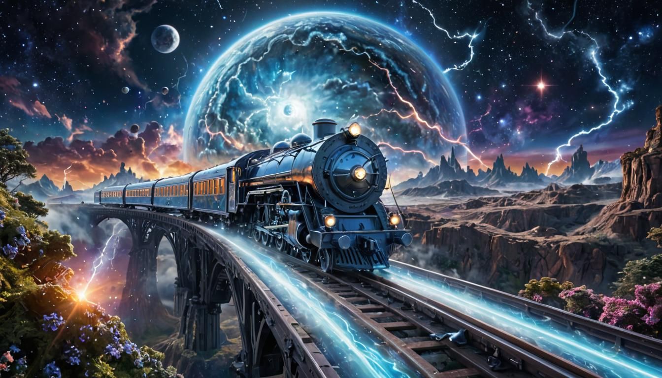 Cosmic Steam Train Through Deep Space