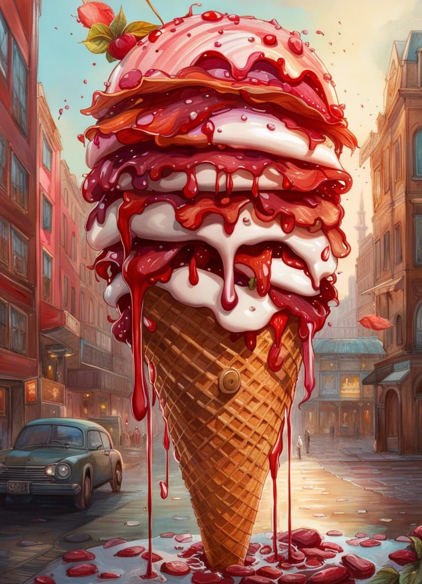 Strawberry bacon ice cream