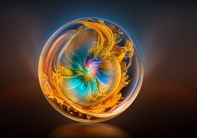 Glowing Crystal Orb in Deep Space