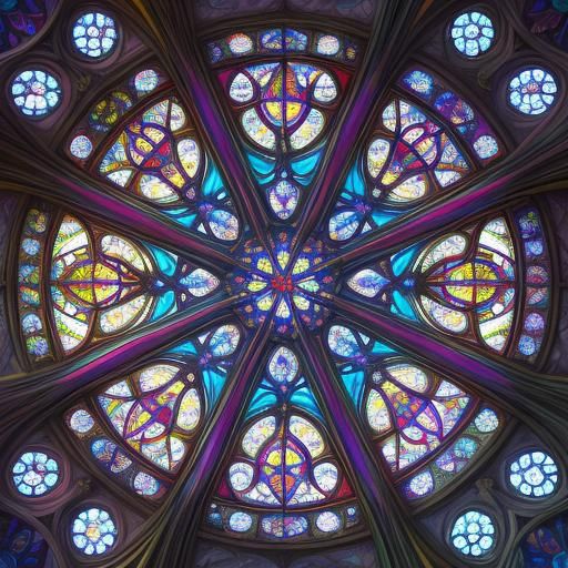 Surreal Cathedral Choir in Vibrant Oil Painting