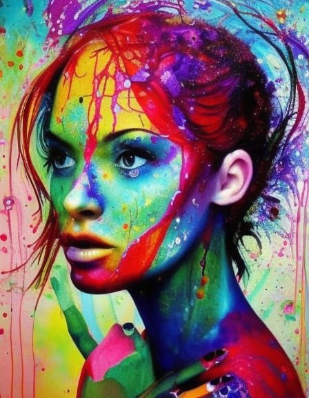 Elegant Woman Portrait in Artistic Vivid Style