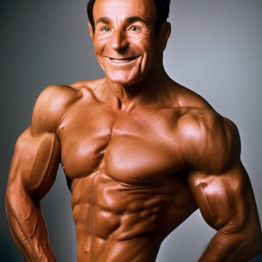 Jack LaLanne flexing muscles