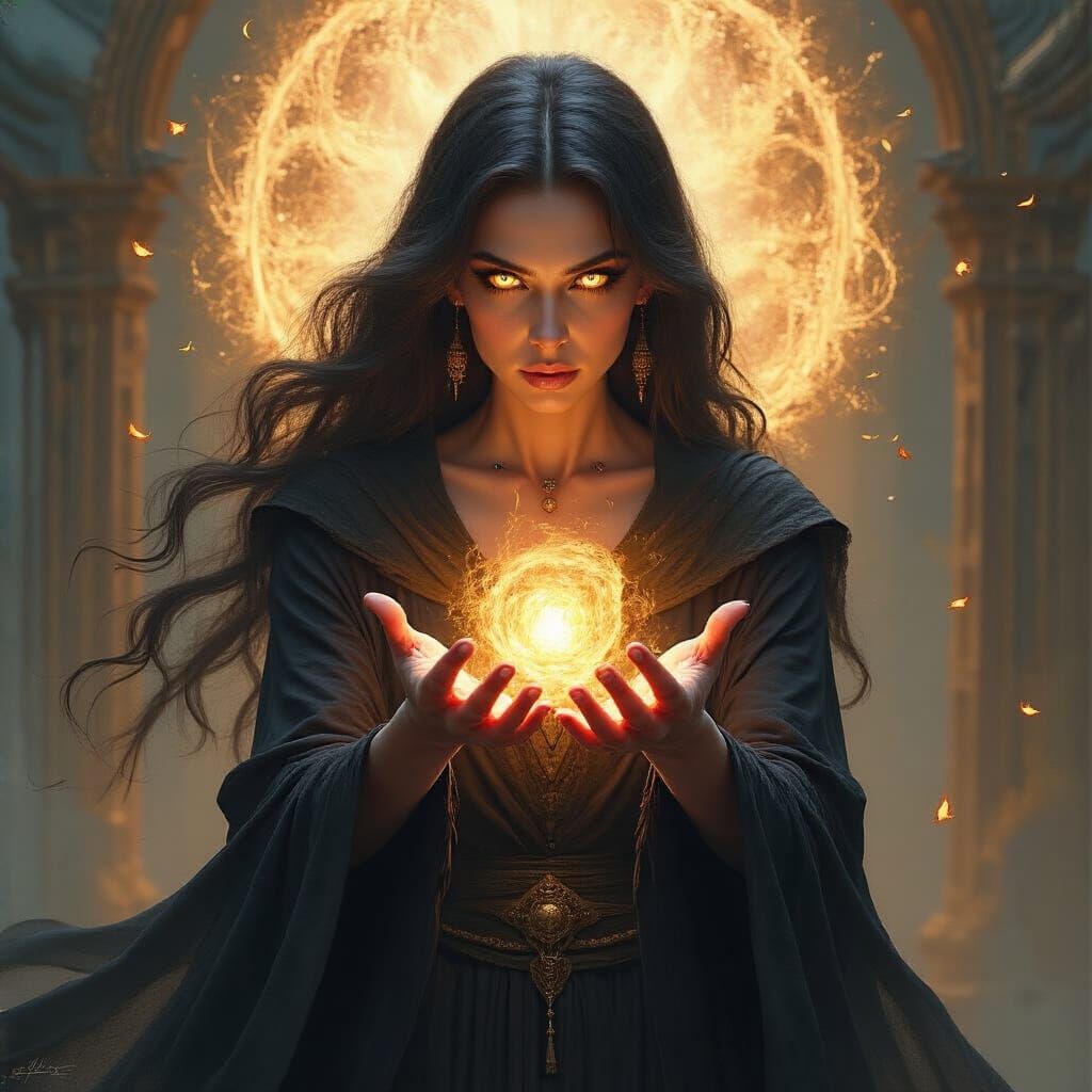 Powerful Sorceress Summons Ethereal Energy