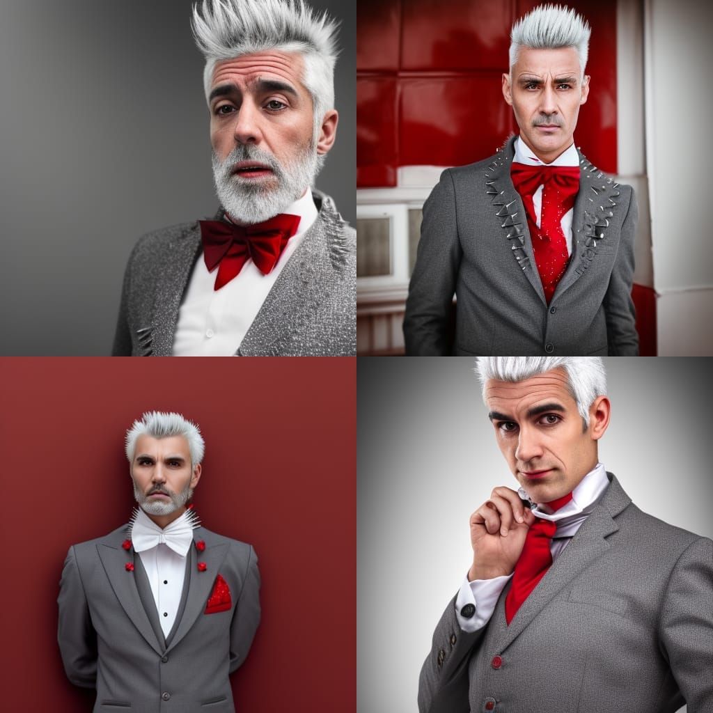 Hyperrealistic Portrait of Man in Red Suit
