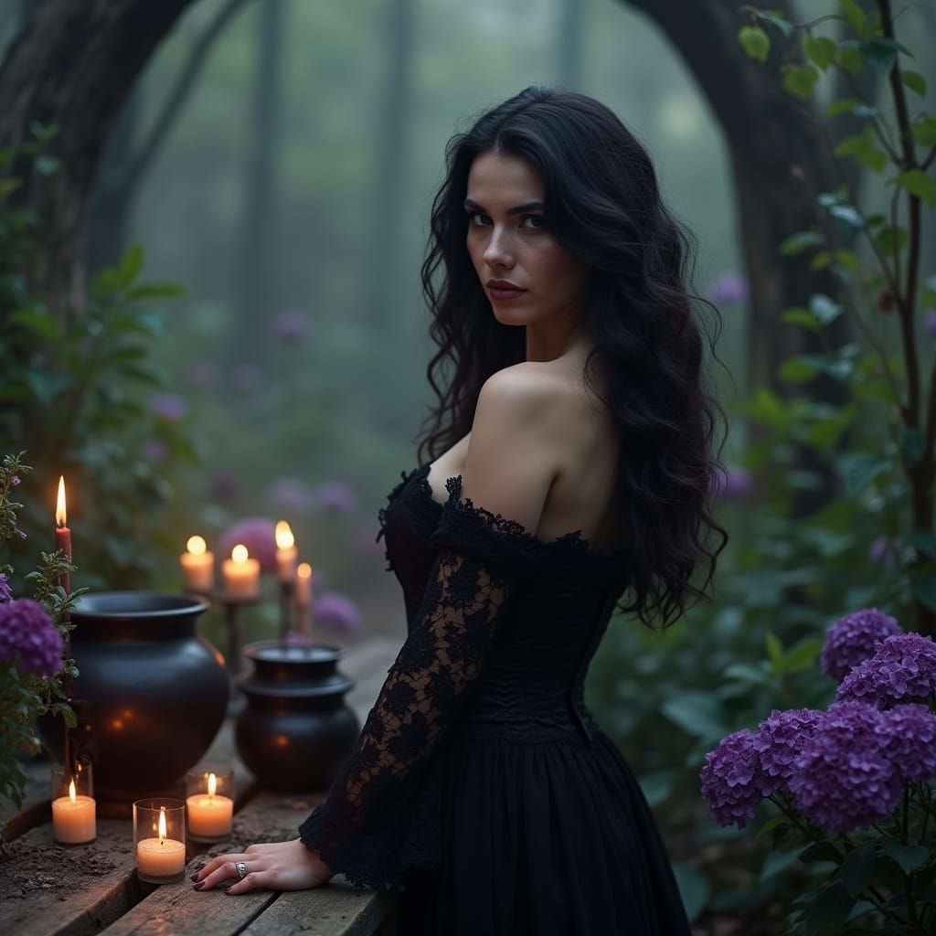 Whispering Forest Siren in Rich Velvet Hues