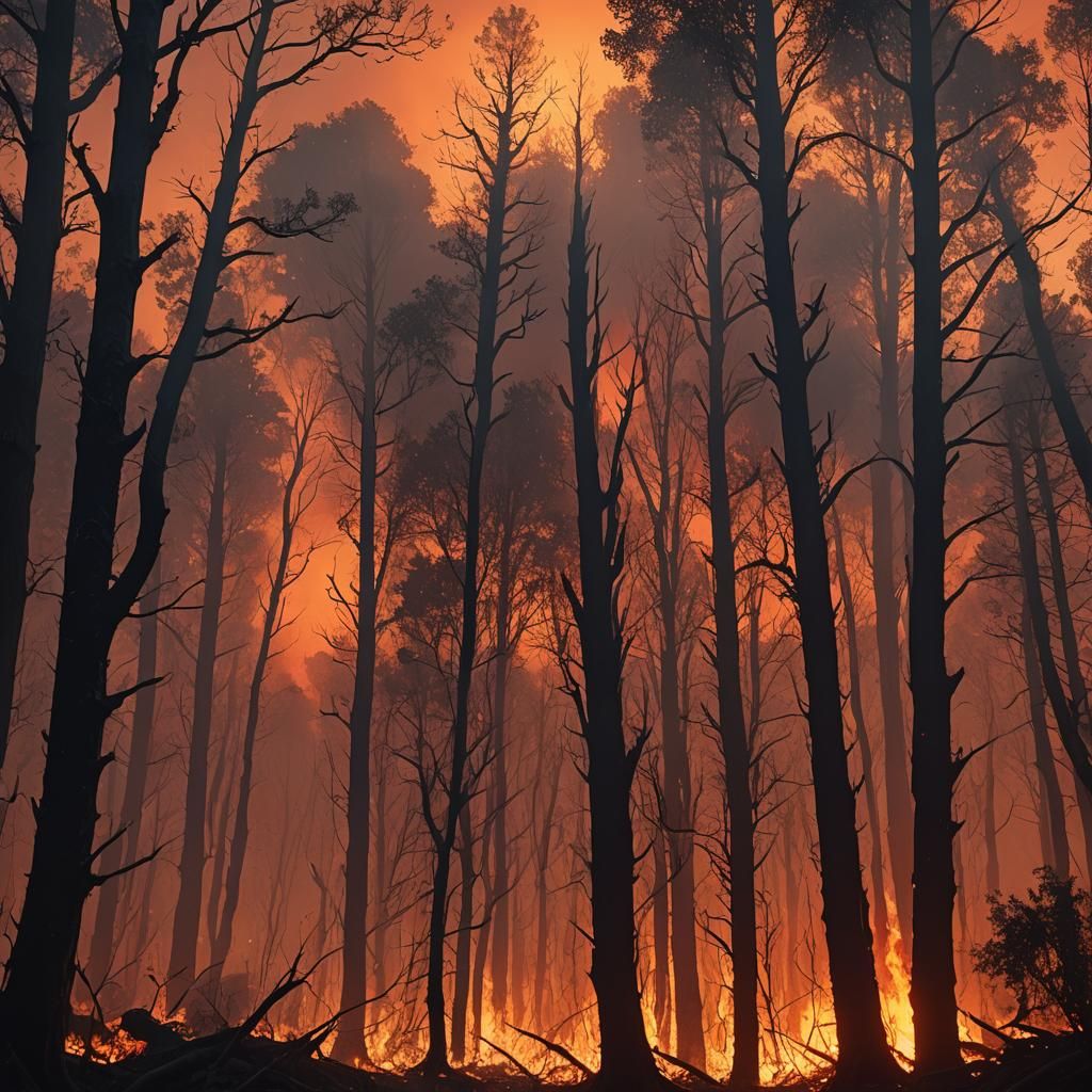 Burning Forest: Epic Digital Matte Painting
