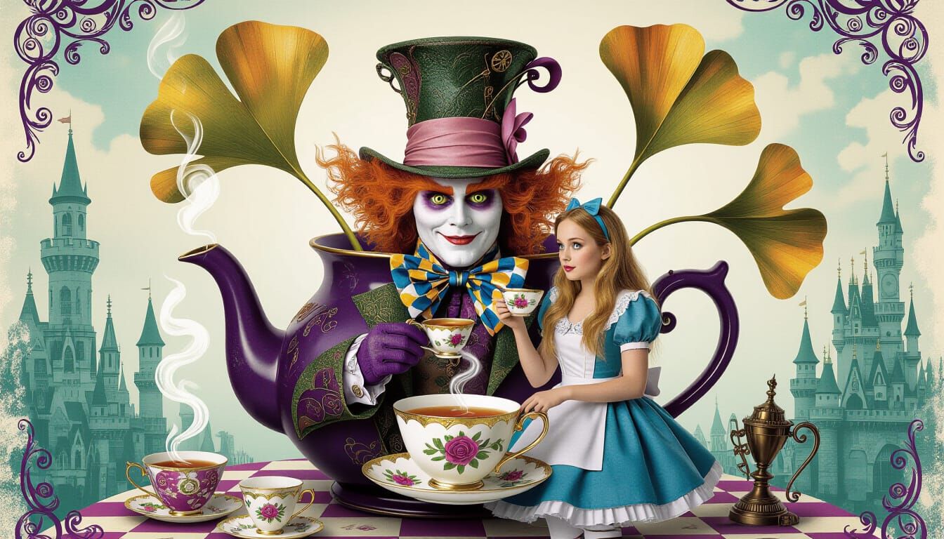 Alice in Wonderland Movie Poster: Mad Hatter's Tea Party in ...