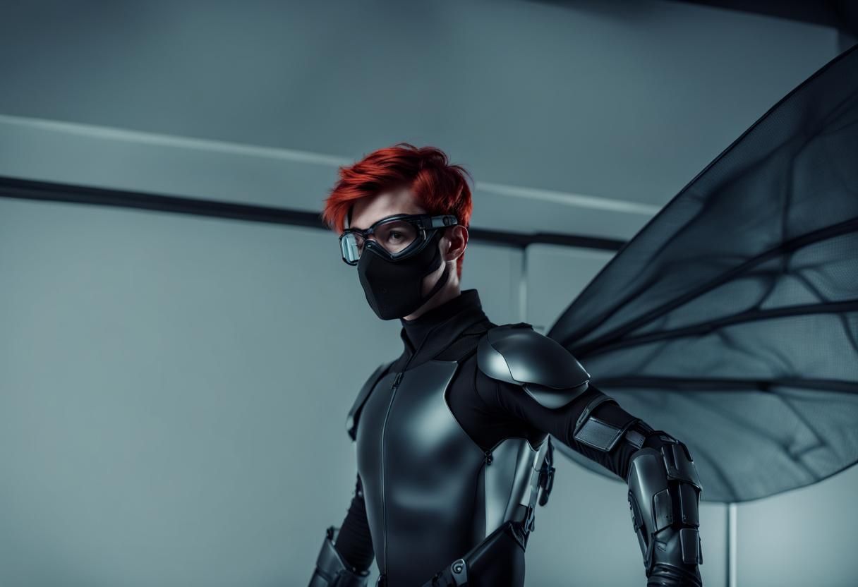 Futuristic Pixie in Armored Suit, Realistic Photography