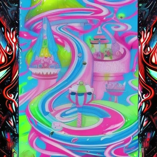 Candy Cane Nebula in a Comic Book Style