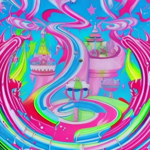 Candy Cane Nebula Galaxy in Comic Book Art