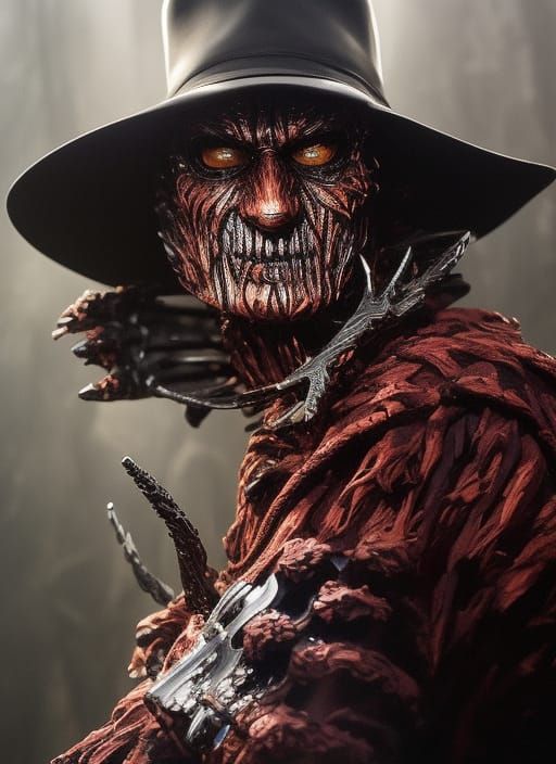 Nightmare Portrait of Freddy Krueger in Digital Art
