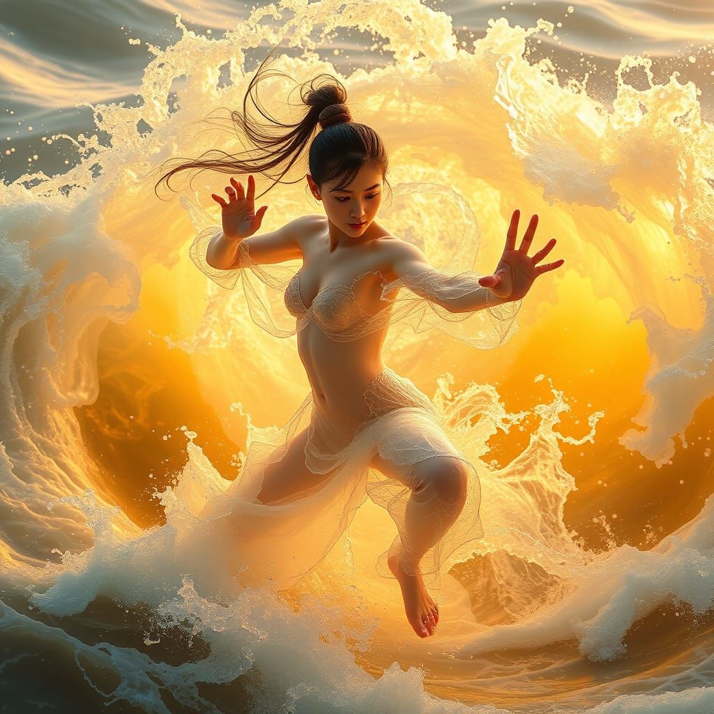 Glimmering Aquatic Kung Fu Maiden