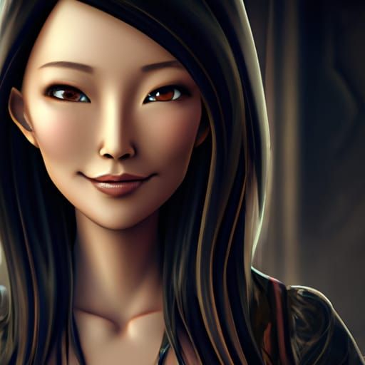 Intricate Digital Portrait of Korean Teen in HDR