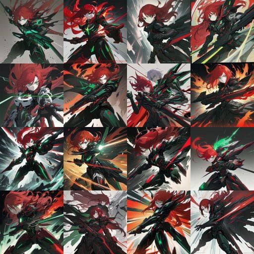 Gynoid Warrior in Red Armor