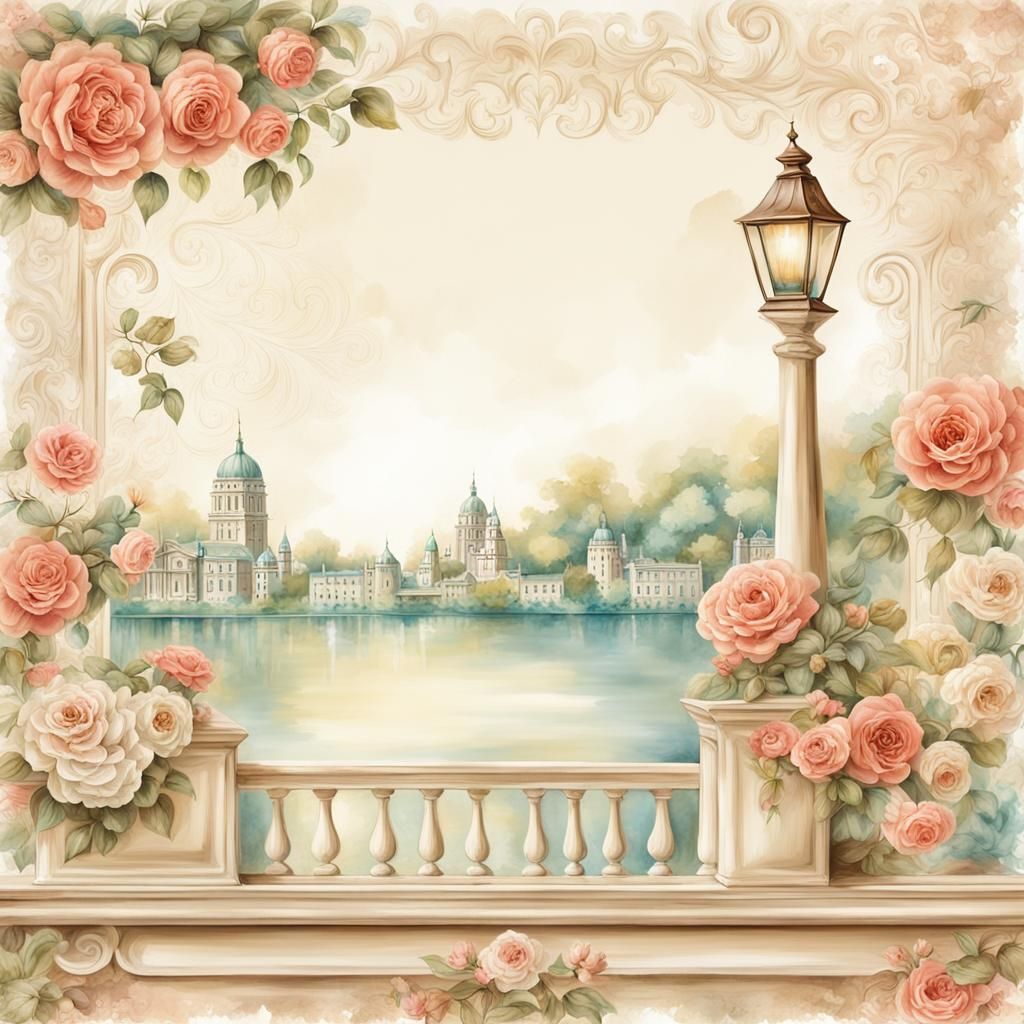 Romantic Vintage Scene in Graphic 45 Style
