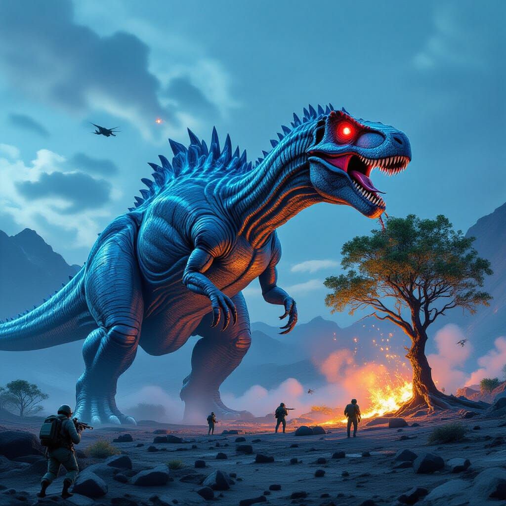 Cybernetic Argentinosaurus Rex on Olympus Mons