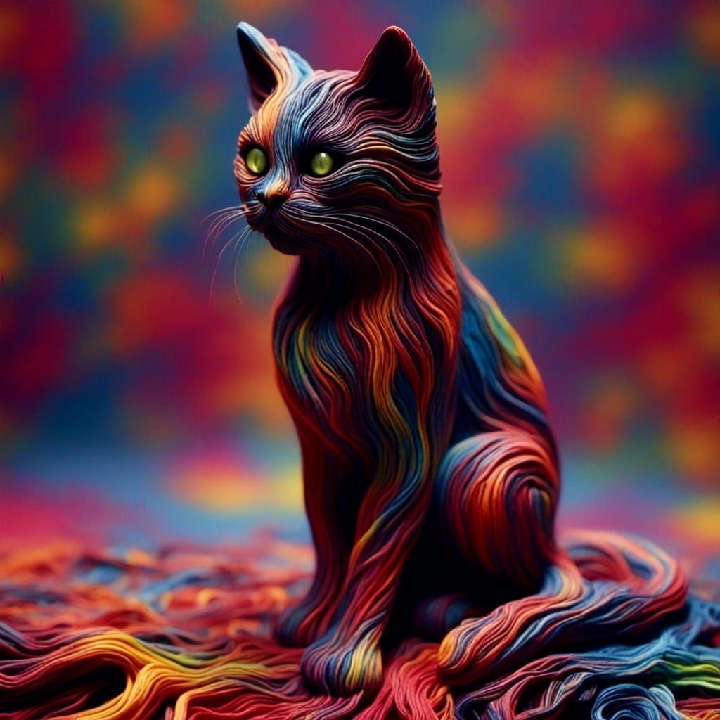 Colorful Bark Texture Cat