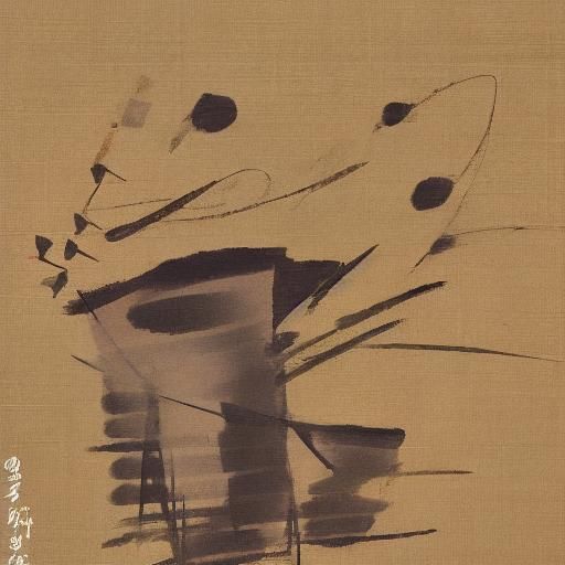 Abstract Korean Painting in Ghibli Style