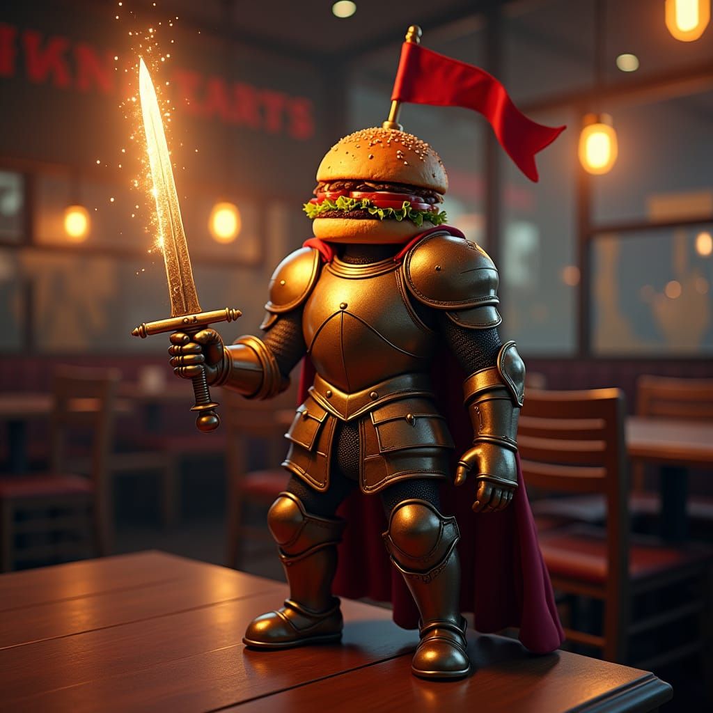 Knightly Burger in Medieval Restaurant