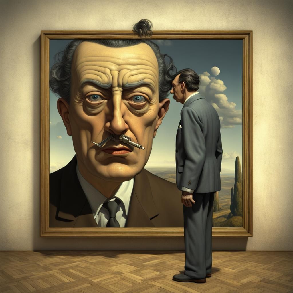 Surreal Character Wandering in Dreamlike Magic Realism