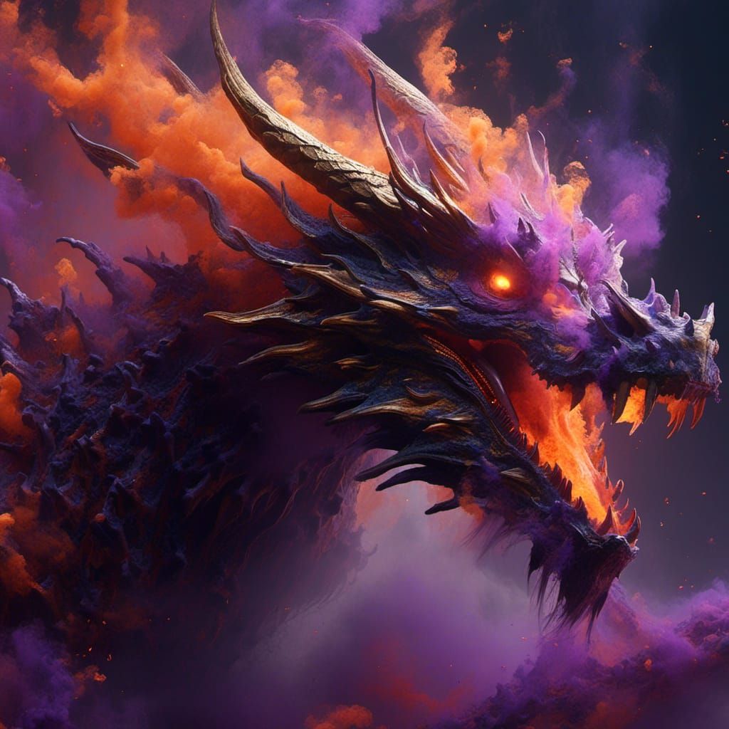 Ethereal Smoke Dragon Concept Art in Dreamlike Style