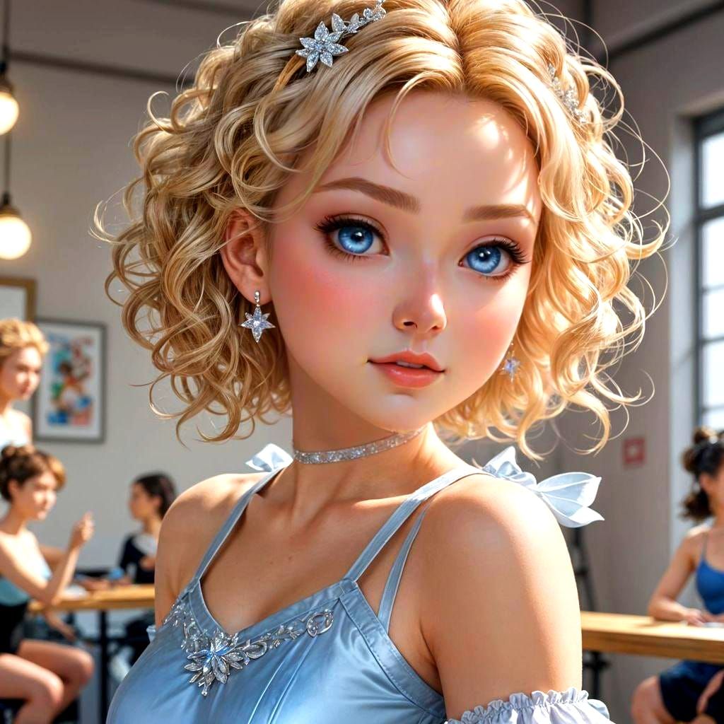 Anime Starlight Girl in Ballet Dance Studio