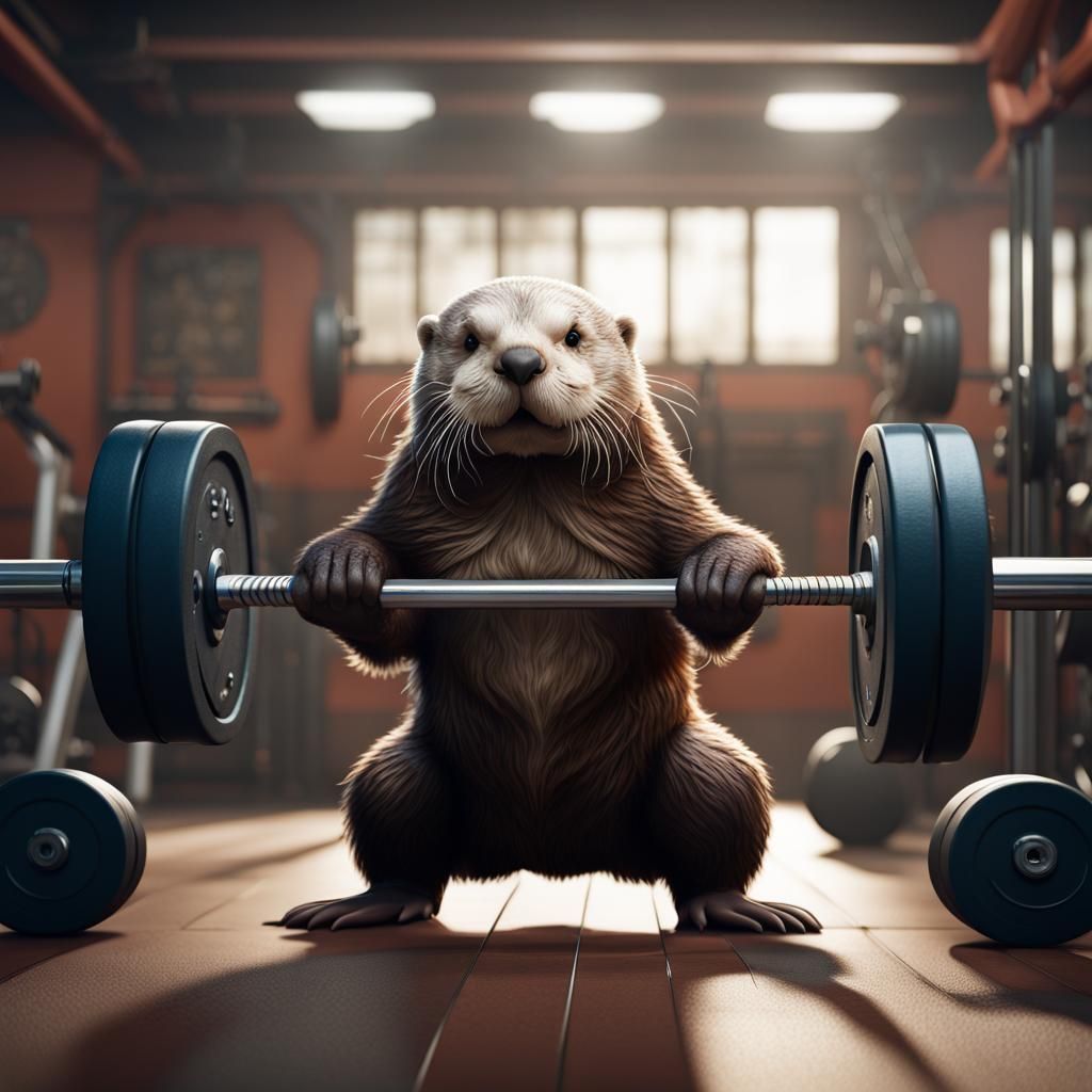 Buff Sea Otter Gym Workout: Detailed Matte Painting