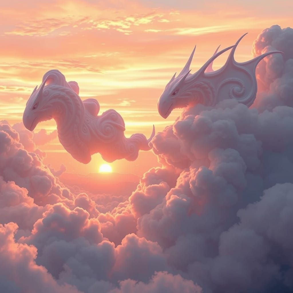 Dreamy Cloud Beasts Unfurl Across Sunset Skies