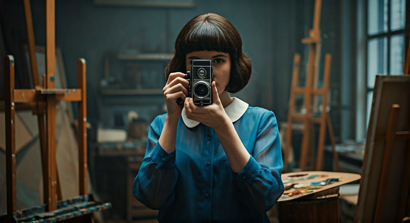 1970s Artist Studio: Woman with Super 8 Camera