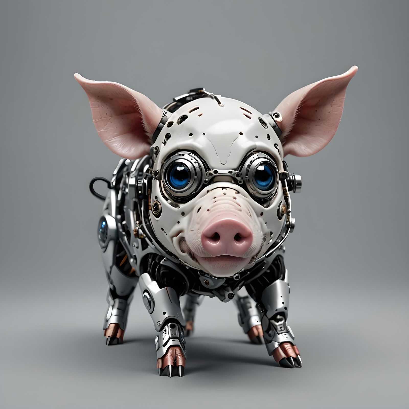 Cyborg Mini Pig with Cybernetic Enhancements