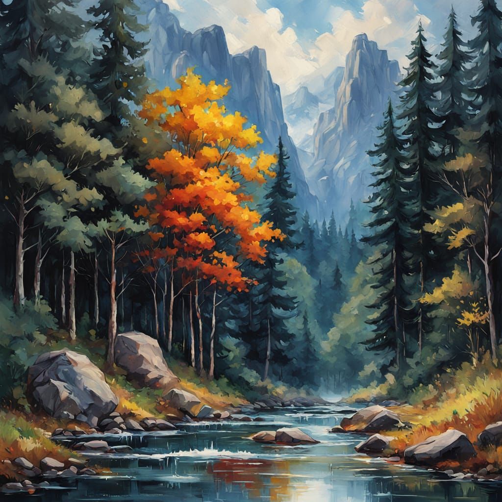 Heart's Resilience: An Impressionistic Gouache Painting