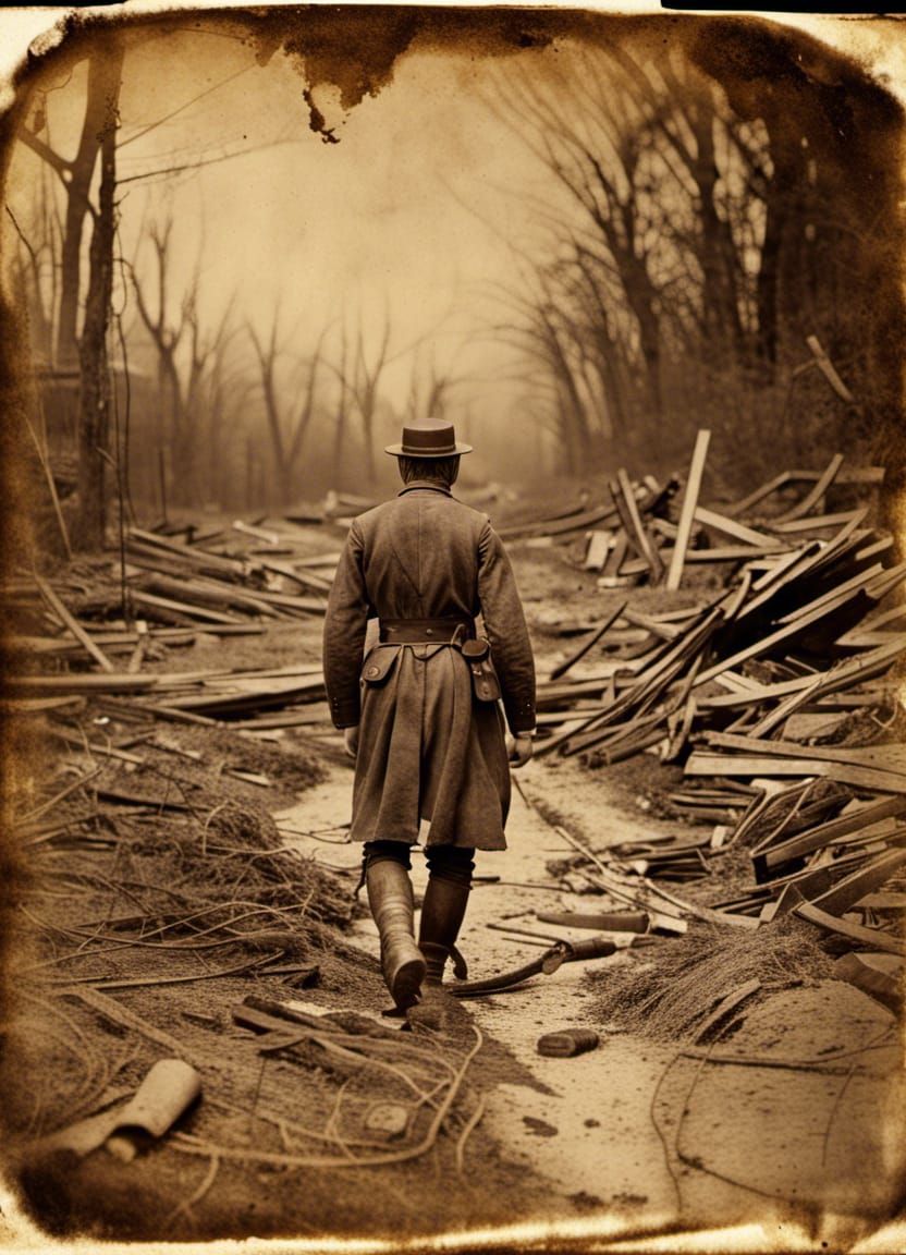 Civil War Ghost in Sepia Photo