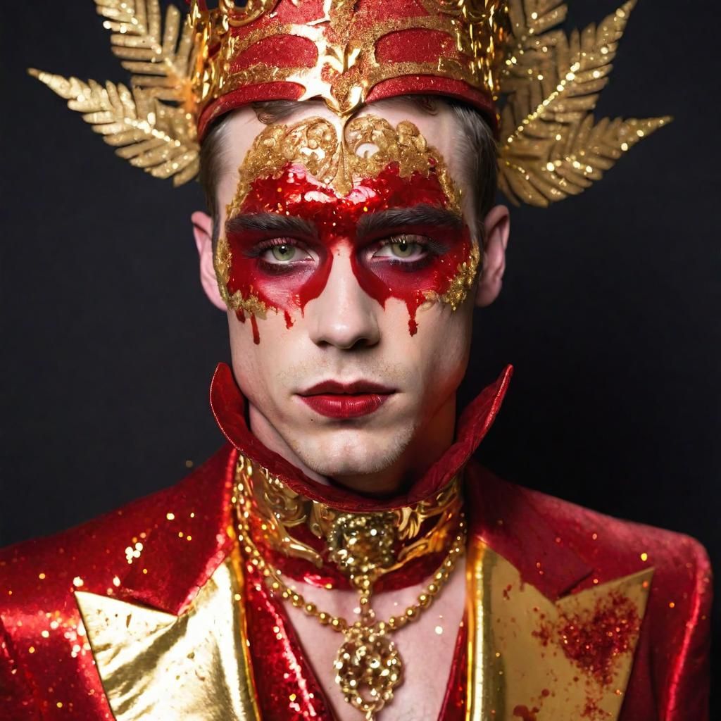 Opulent Figure in Blood and Glitter