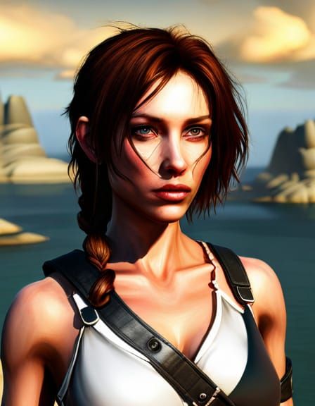 Hungarian Girl Portrait in Stained Glass Style