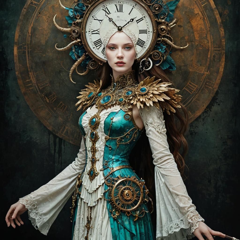 Clockwork Nephilim in Alcohol Ink Style