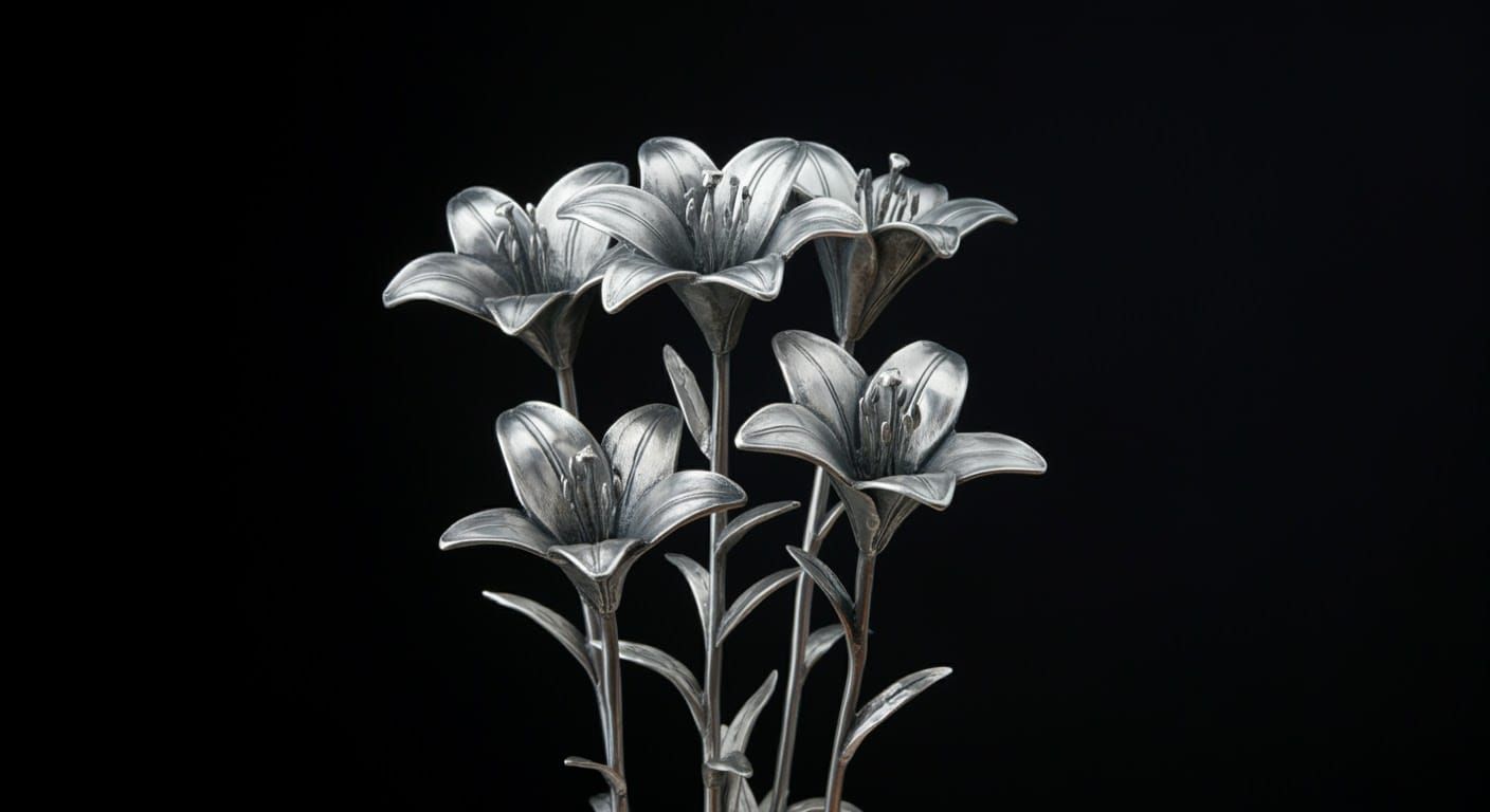 Pewter Lillies Still Life