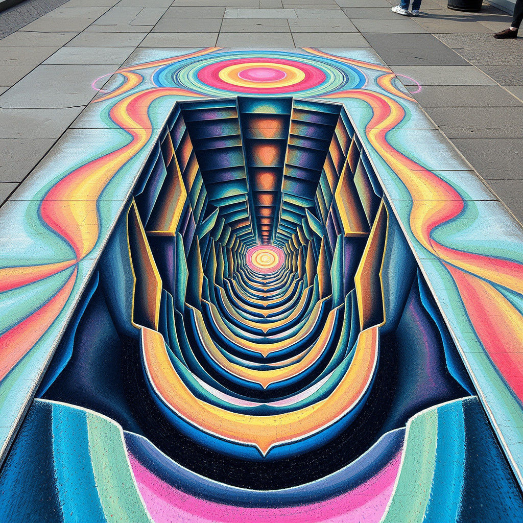 Mind-Bending 3D Chalk Street Art Illusion
