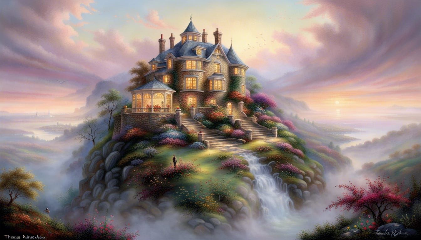 Luxury Villa Overlooking Megalopolis in Ethereal Style