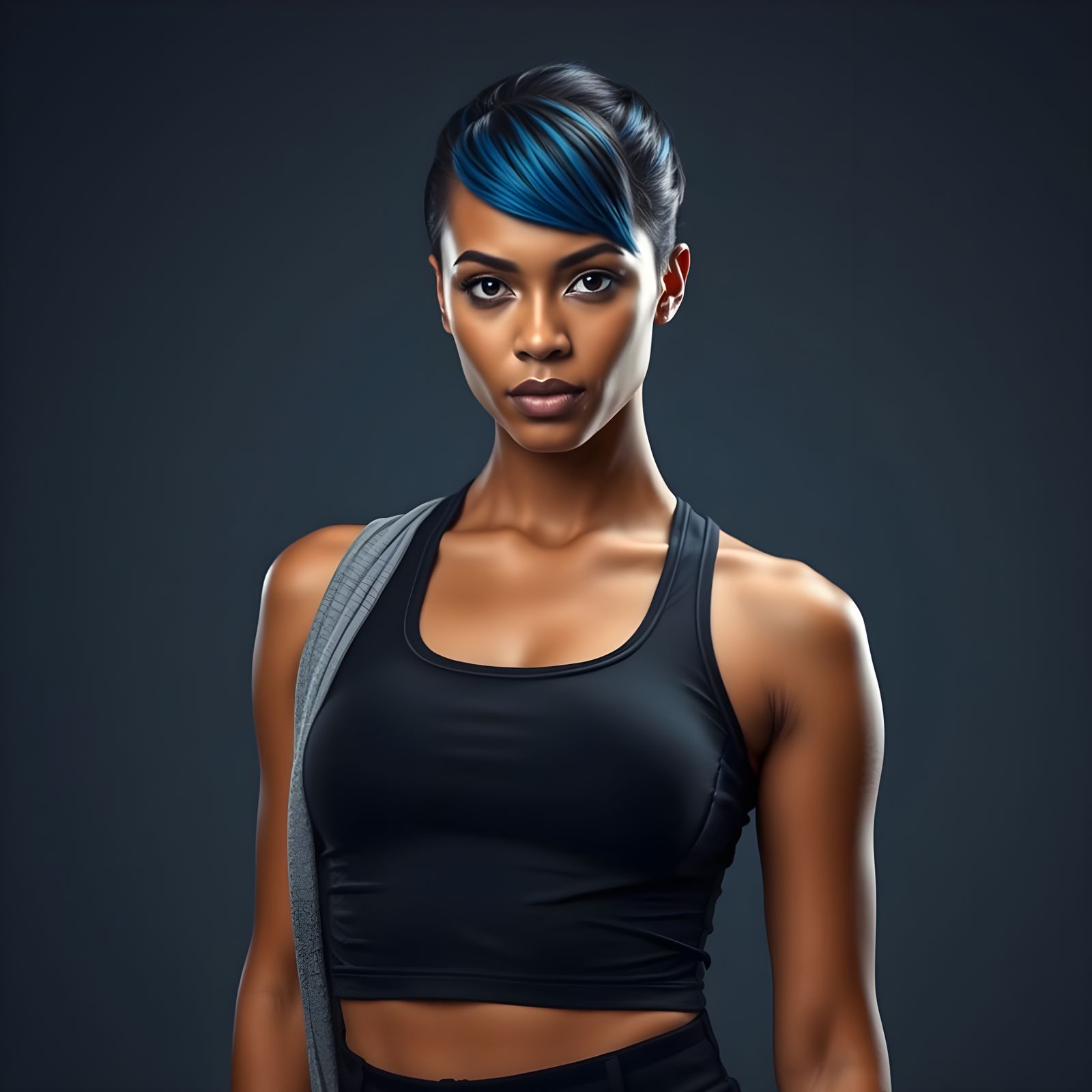 Strong-Willed Woman in Futuristic Athleisure Wear