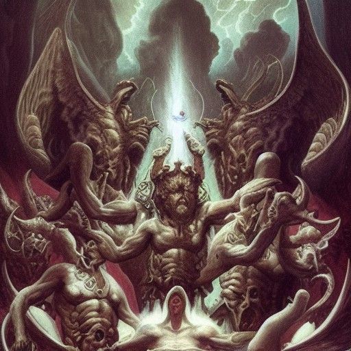 Yaldabaoth and the Archons: Hyperdetailed Depiction